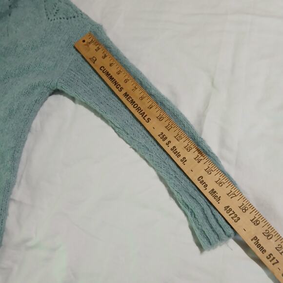 American Eagle Med JEGGING FIT Light Blue hooded Long-Sleeved Sweater Wool Blend - Picture 8 of 14